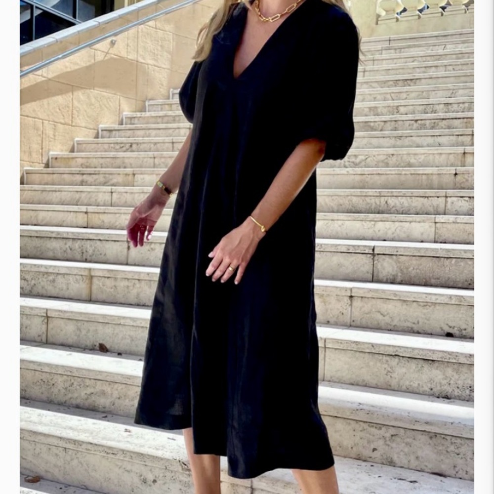 LJC Creations Black Linen Dress